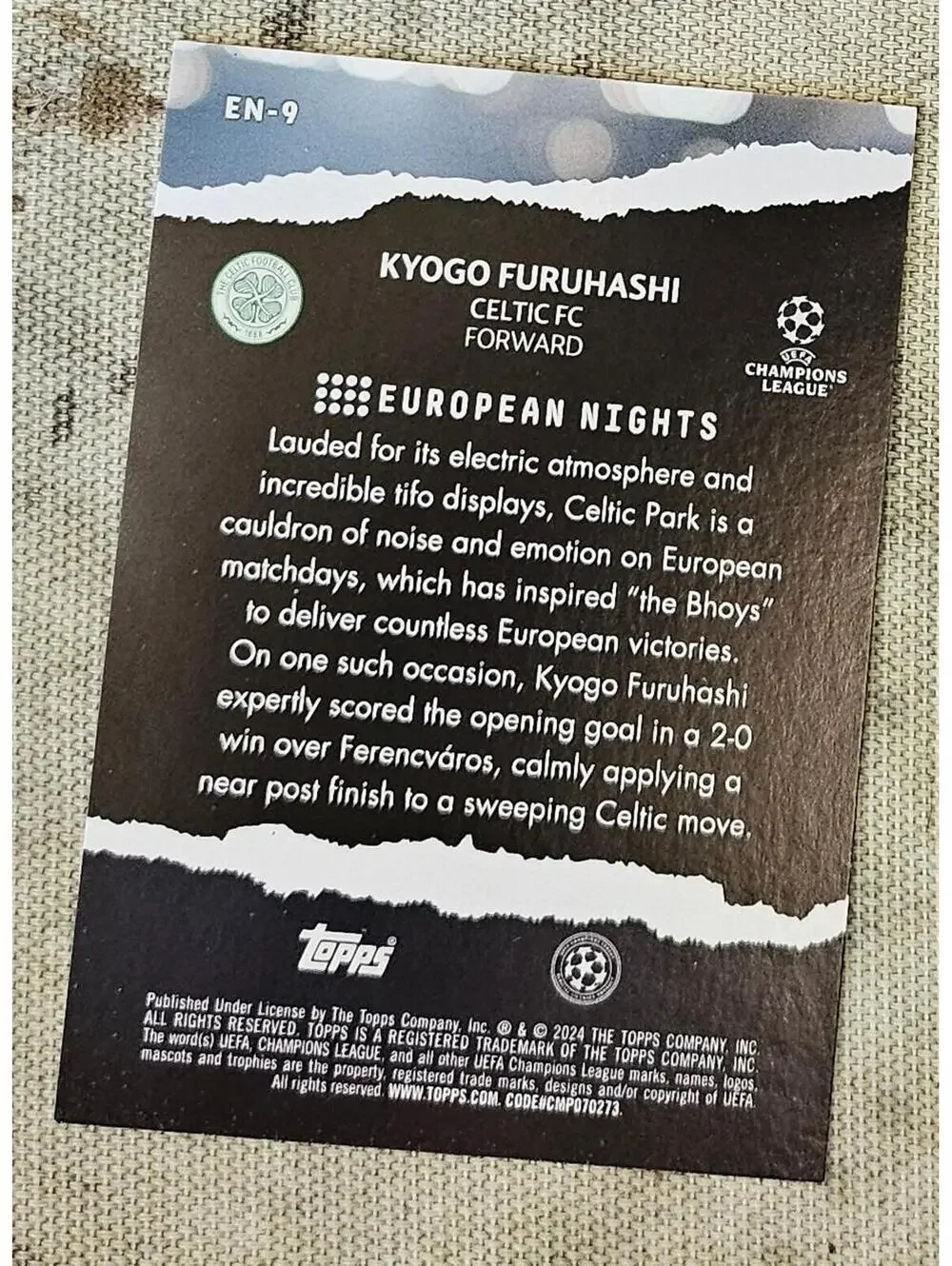 2023-24 Topps UEFA Club Competitions European Nights EN-9 KYOGO FURUHASHI